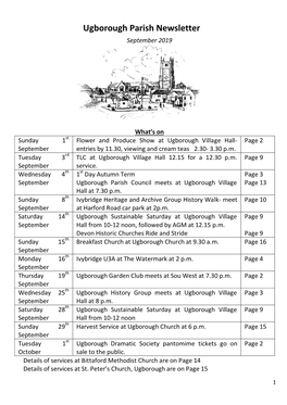 Ugborough Parish Newsletter