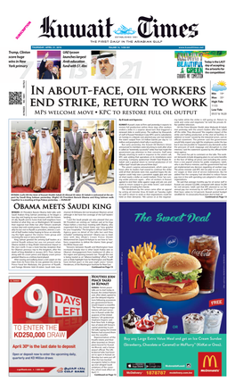In About-Face, Oil Workers End Strike, Return to Work