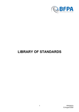 BFPA's Published Standards Library