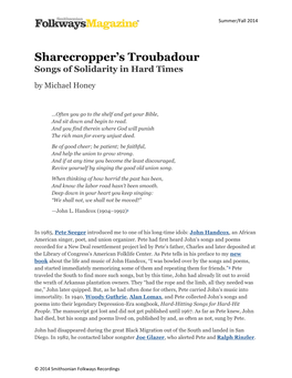 Sharecropper's Troubadour: John L