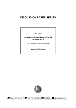 Linguistic Distances and Their Use in Economics