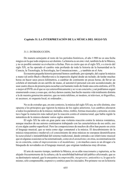 Capítulo 31. LA INTERPRETACIÓN DE LA MÚSICA DEL SIGLO XX