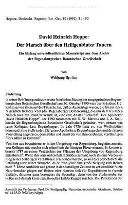 David Heinrich Hoppe: Der Marsch Über Den Heiligenbluter Tauern