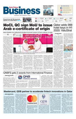 Moci, QC Sign Mou to Issue Arab E-Certificate of Origin