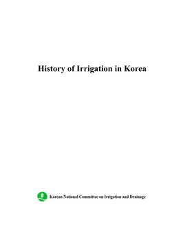 History of Irrigation in Korea