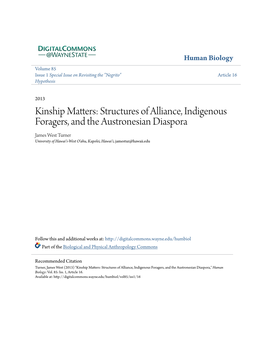 Kinship Matters: Structures of Alliance, Indigenous Foragers, And
