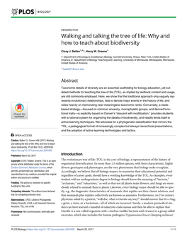 Walking and Talking the Tree of Life: Why and How to Teach About Biodiversity -.: Fernando Santiago Dos Santos