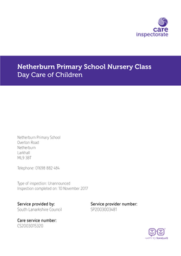 Netherburn Primary School Nursery Class Day Care of Children