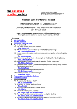 Spelcon 2005 Conference Report