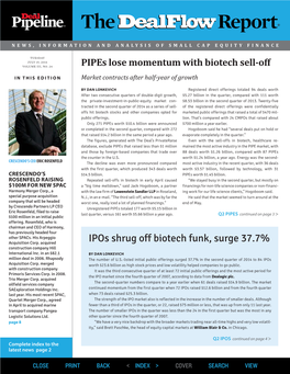 Pipes Lose Momentum with Biotech Sell-Off