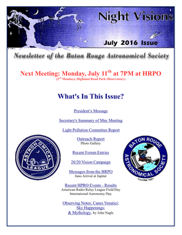 July 2016 BRAS Newsletter