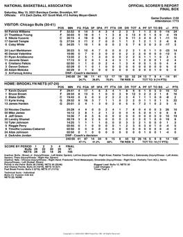 Box Score Bulls