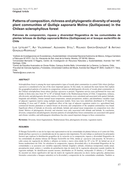 Patterns of Composition, Richness and Phylogenetic Diversity of Woody