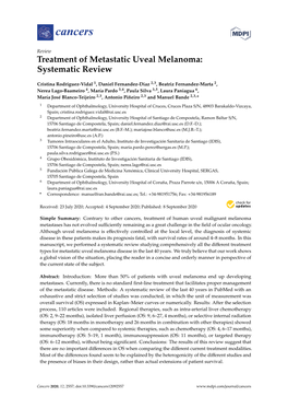 Treatment of Metastatic Uveal Melanoma: Systematic Review