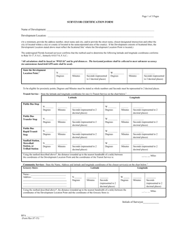 Surveyor Certification Form