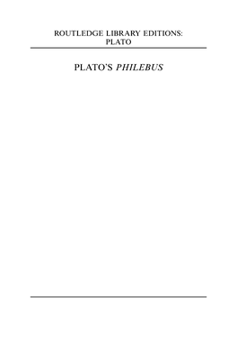 Plato's Philebus