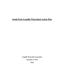 South Fork Coquille Action Plan, Without Appendices