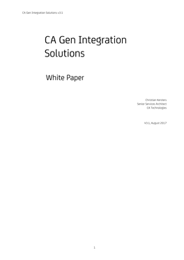 CA Gen Integration Solutions V3.1