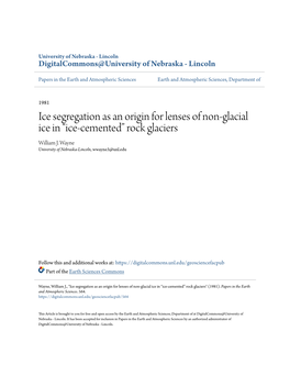 Ice Segregation As an Origin for Lenses of Non-Glacial Ice in Â•Œice