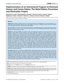 The Bohol Rabies Prevention and Elimination Project