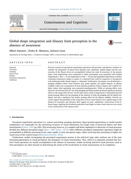 Global Shape Integration and Illusory Form Perception in the Absence Of