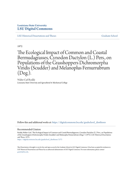 The Ecological Impact of Common And