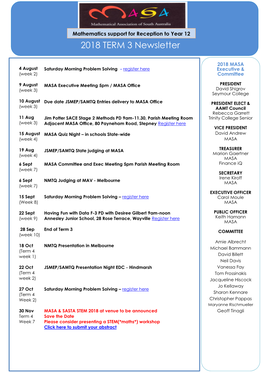 The Mathematical Association of South Australia