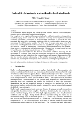 Fuel and Fire Behaviour in Semi-Arid Mallee-Heath Shrublands