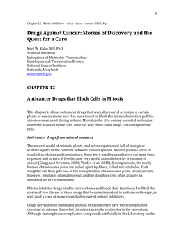 Drugs Against Cancer: Stories of Discovery and the Quest for a Cure