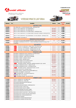 Vitesse Price List 2014