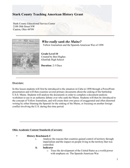 Who Really Sank the Maine? Yellow Journalism and the Spanish-American War of 1898