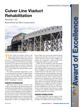 Culver Line Viaduct Rehabilitation Brooklyn, NY Submitted by Sika Corporation