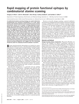 Rapid Mapping of Protein Functional Epitopes by Combinatorial Alanine Scanning