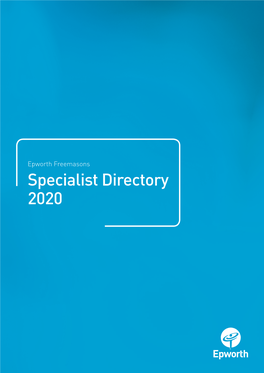 Specialist Directory 2020 Specialist Directory