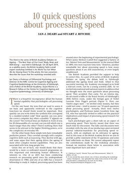 10 Quick Questions About Processing Speed