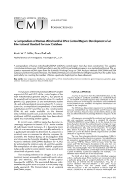 A Compendium of Human Mitochondrial DNA Control Region: Development of an International Standard Forensic Database