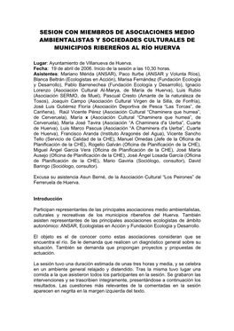 Sesion Con Miembros De Asociaciones Medio Ambientalistas Y Sociedades Culturales De Municipios Ribereños Al Río Huerva