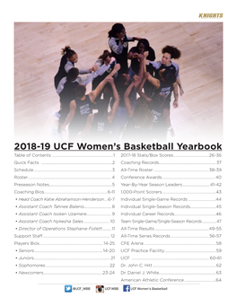 2018-19 UCF Women's Basketball Yearbook