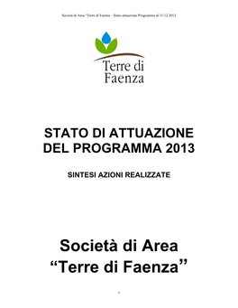 Società Di Area “Terre Di Faenza”