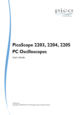 Picoscope 2203, 2204, 2205 User's Guide I Contents