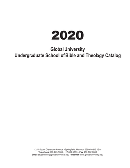 Global University Undergraduate School of Bible and Theology Catalog