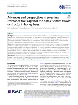 Advances and Perspectives in Selecting Resistance Traits Against