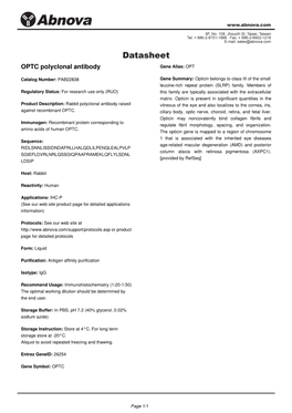 OPTC Polyclonal Antibody Gene Alias: OPT