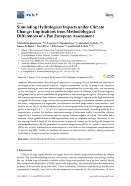 Simulating Hydrological Impacts Under Climate Change: Implications from Methodological Differences of a Pan European Assessment