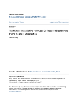 The Chinese Image in Sino-Hollywood Co-Produced Blockbusters During the Era of Globalization