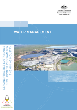 Water Management Water Management the Mining Industry Development Program for for Program Development