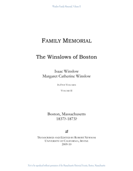 The Winslows of Boston