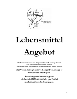 Lebensmittel Angebot