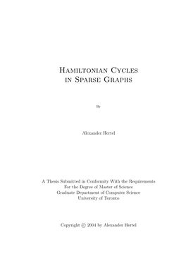 Hamiltonian Cycles in Sparse Graphs