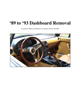 '89 to '93 Dashboard Removal